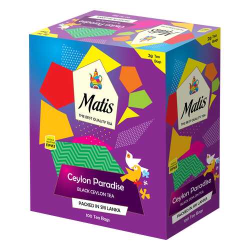 Чай черный в пакетиках для чашки Матис Ceylon Paradise 100*2 г в Татнефть