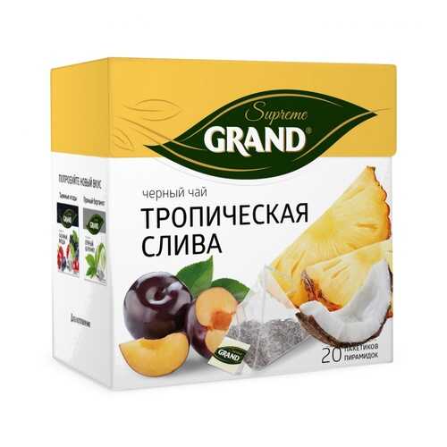 Чай Grand Тропическая Слива, черный с добавками, 20 пирамидок в Татнефть