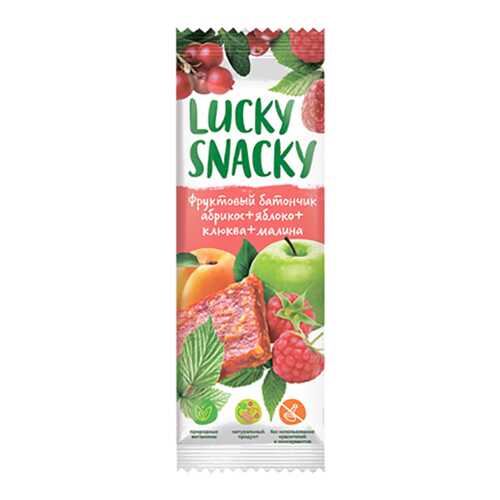 Батончик Lucky Snacky фруктовый с абрикосом яблоком клюквой и малиной в Татнефть