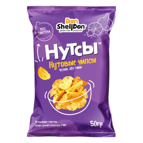 Чипсы Don Shelldon Нутсы нутовые со вкусом чеснока, льна и тмина 50 г в Татнефть