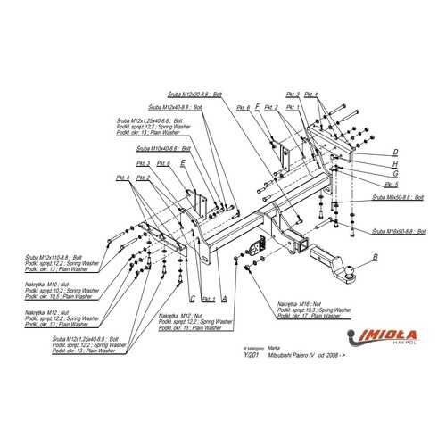 Imiola Фаркоп Mitsubishi Pajero 2008- съемное крепление шара под американский квадрат (с э в Татнефть