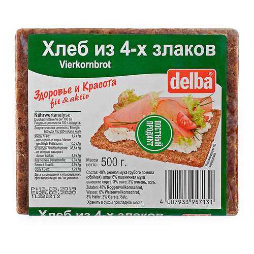 Хлеб Delba из 4-х злаков, 500 гр. в Татнефть