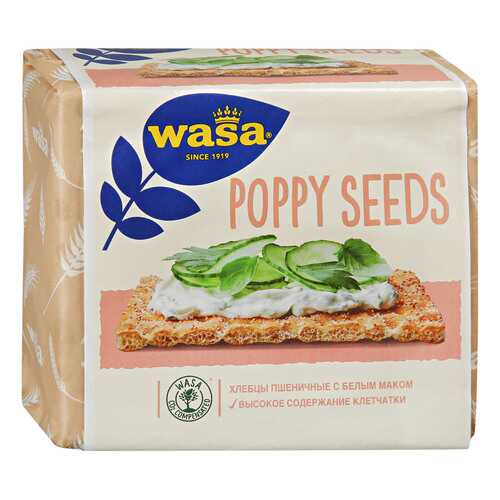 Хлебцы Wasa Poppy Seeds пшеничные с белым маком 240 г в Татнефть