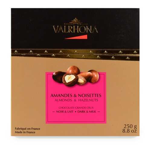 Драже Valrhona Ассорти из фундука и миндаля в молочном и горьком шоколаде, 250г Франция в Татнефть