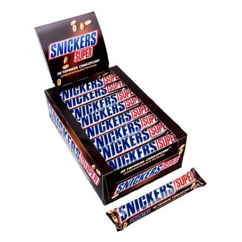 Батончик шоколадный Snickers Super коробка 32 штуки по 95 г в Татнефть