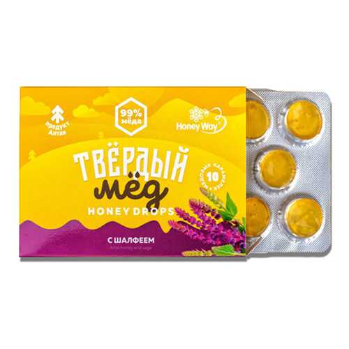 Карамель Твердый мед медовая c шалфеем 30 г в Татнефть