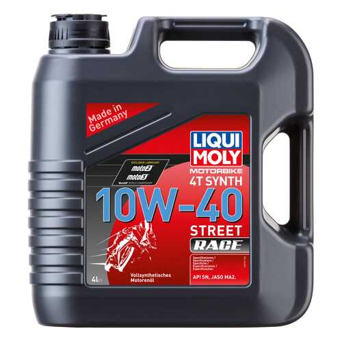 Масло моторное Liqui moly Motorbike 4T Synth Street Race 10W-40 4л в Татнефть