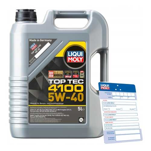 Масло Моторное Liqui Moly Top Tec 4100 5w-40, 5l Liqui moly арт. 9511 в Татнефть