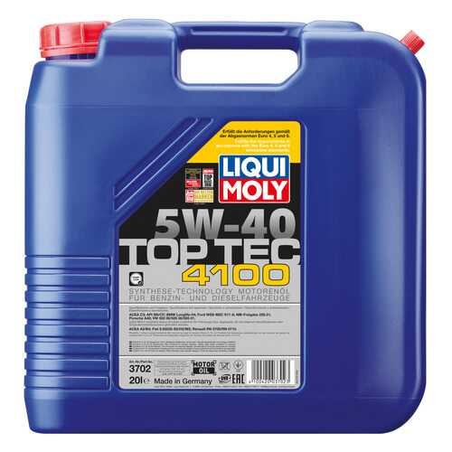 Моторное масло Liqui moly Top Tec 4100 5W-40 20л в Татнефть