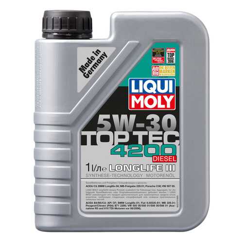 Моторное масло Liqui moly Top Tec 4200 Diesel 5w-30 1л в Татнефть