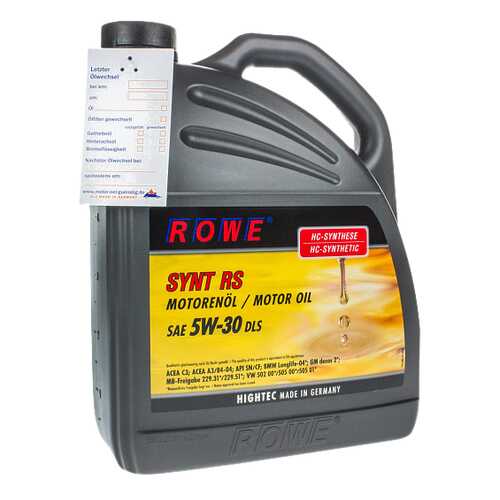 Моторное масло Rowe Hightec Synt RS DLS 5W-30 4л в Татнефть