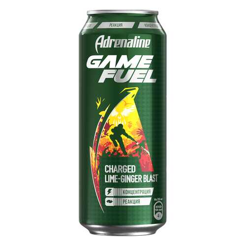 Энергетический напиток Adrenaline game fuel со вкусом имбиря и лайма ж/б 0.449 л в Татнефть